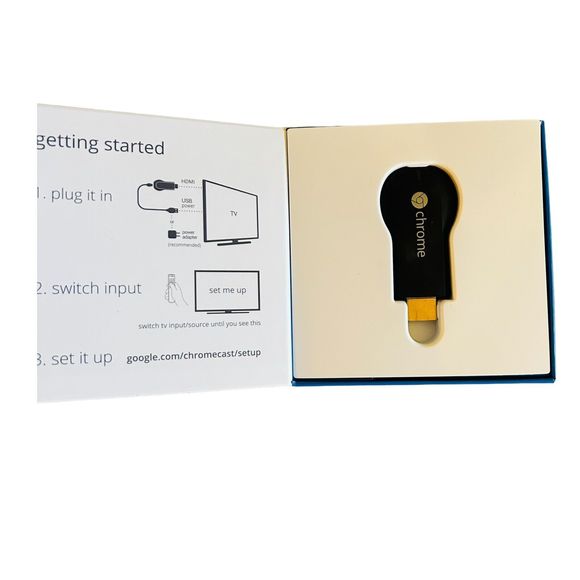 Black Google Chromecast H2G2-42 1st Generation Media Player Complete in Box CIB - Picture 2 of 6